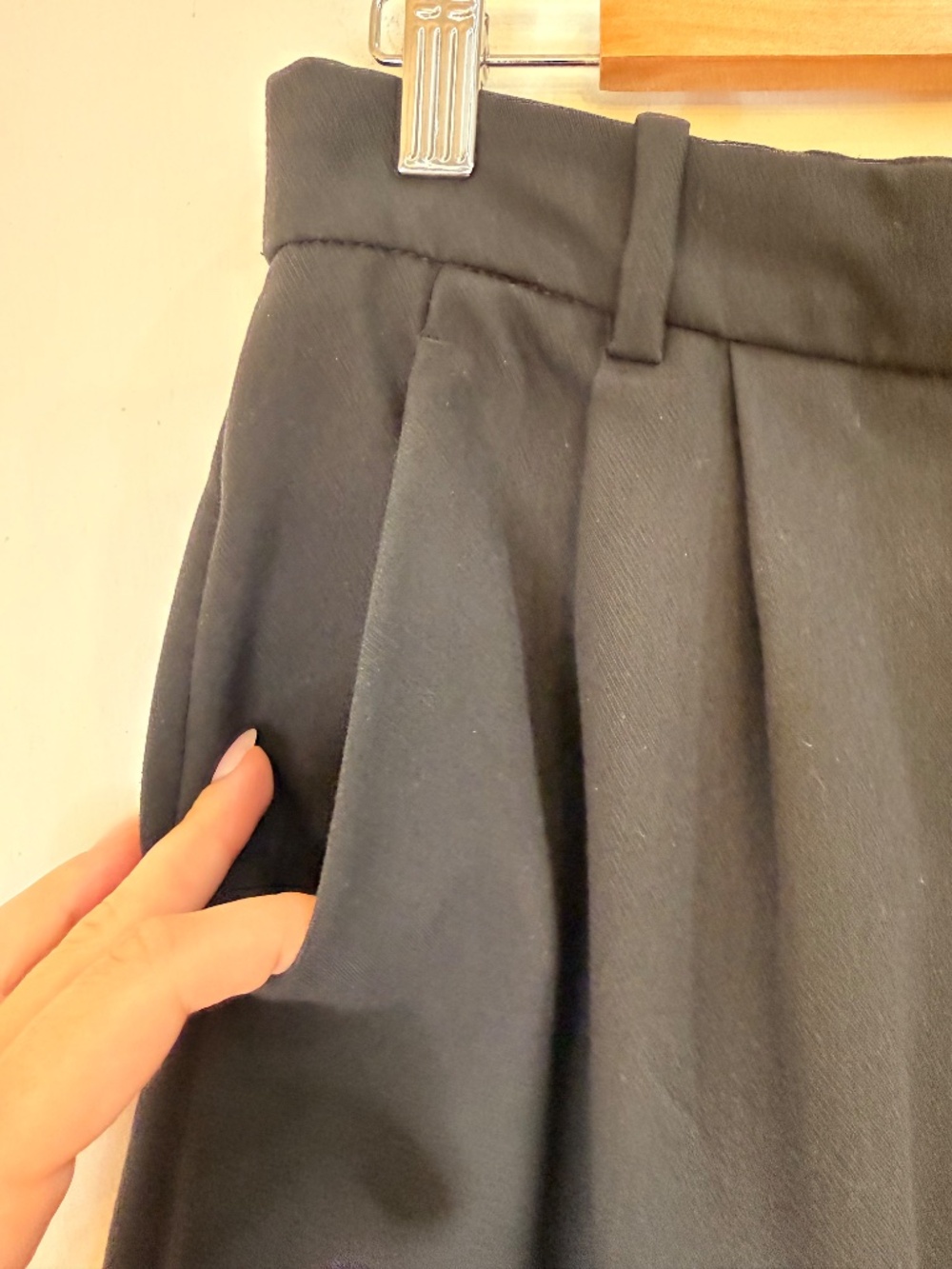 Abercrombie Sloane Tailored Wide Leg Pants Black Size 29 Regular - Picture 2 of 4